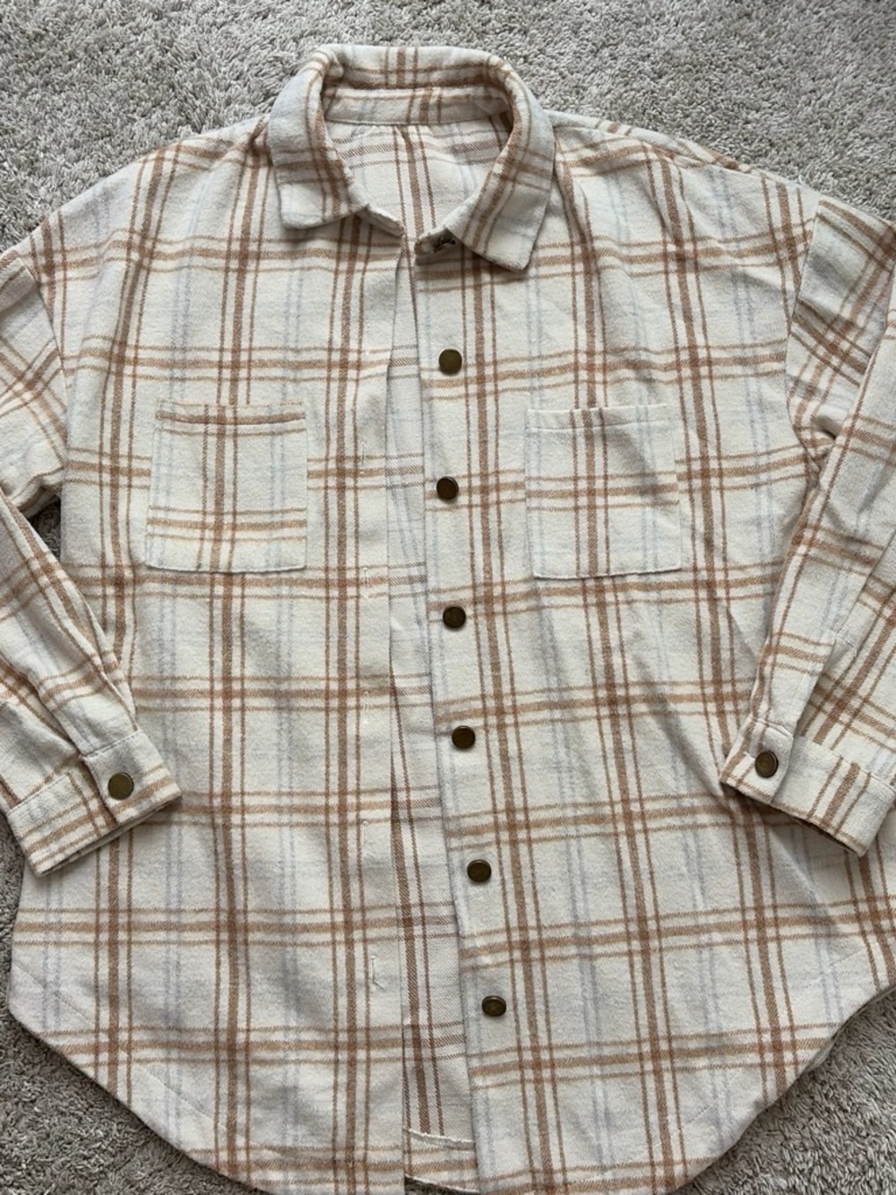 Women's Shacket Cream Plaid